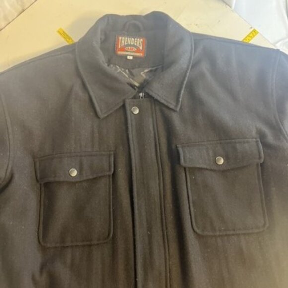 Trenders Basics Men’s Size L Wool Button Down Lined Field Coat - Picture 2 of 15